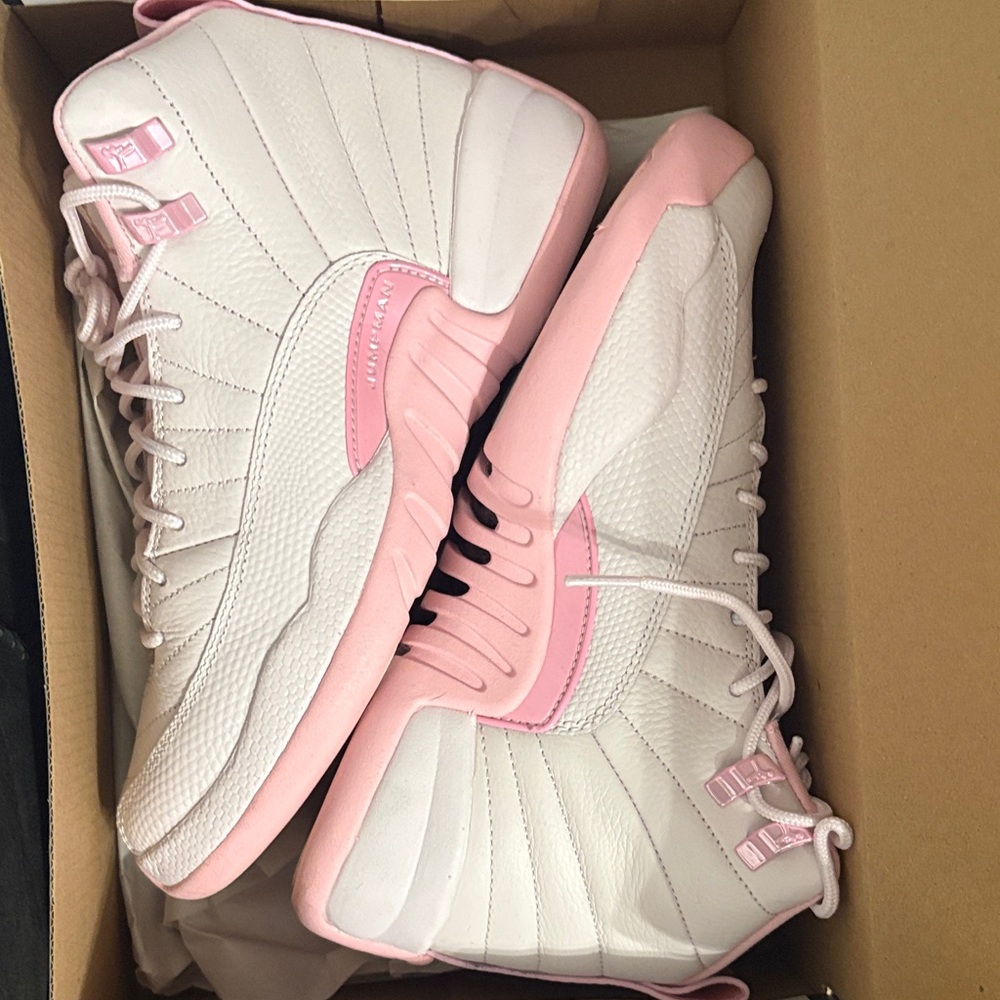 Jordan Women's Pink and White Sneakers